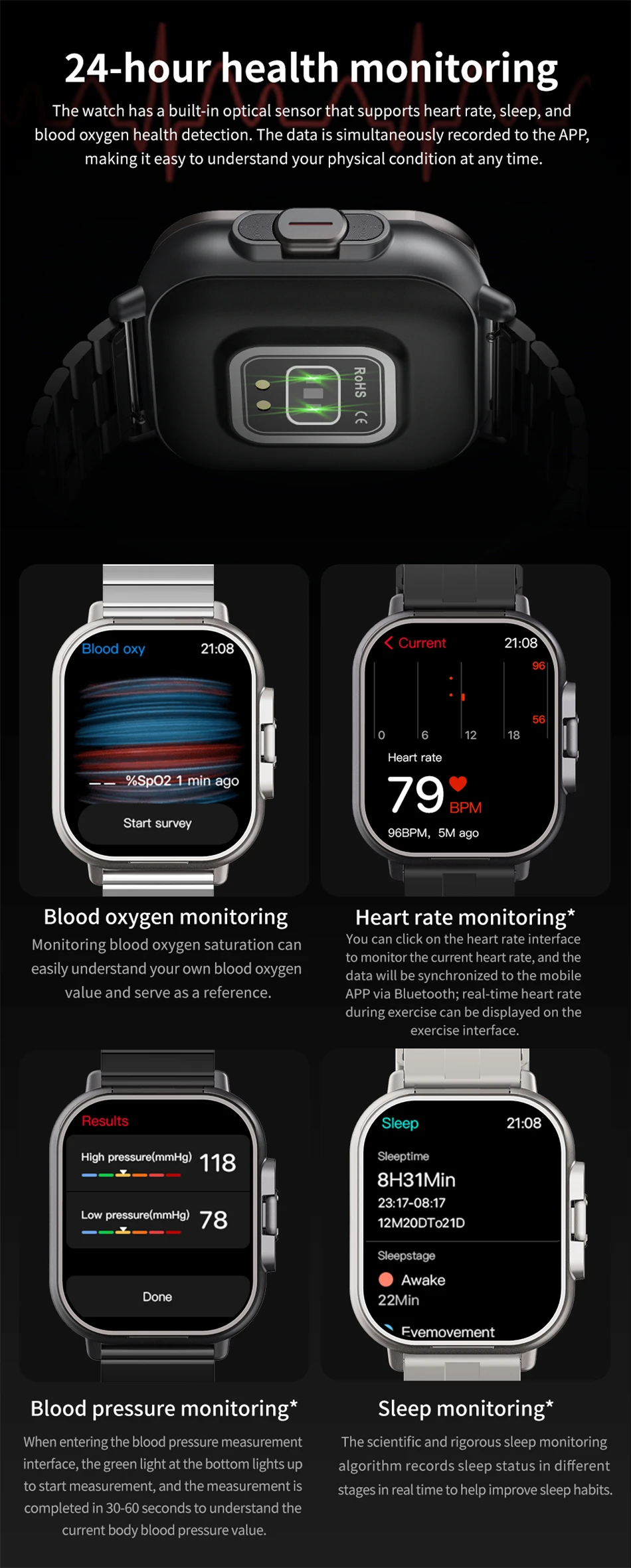 Smart Watch 2 in 1 With Earphone Smartwatch Bluetooth Call Men Watch GPS Track Heart Rate Monitor Play Music SmartWatch