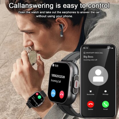 ⁦שעון חכם 2 ב-1 - עם אוזניות Bluetooth מובנות⁩ – תמונה ⁦5⁩