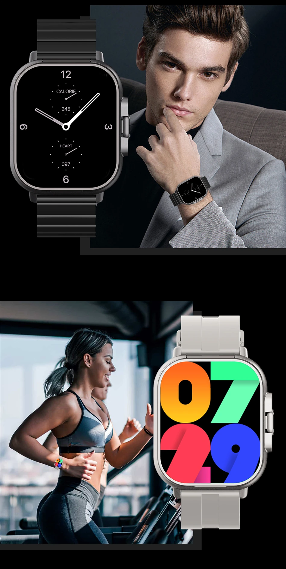 Smart Watch 2 in 1 With Earphone Smartwatch Bluetooth Call Men Watch GPS Track Heart Rate Monitor Play Music SmartWatch