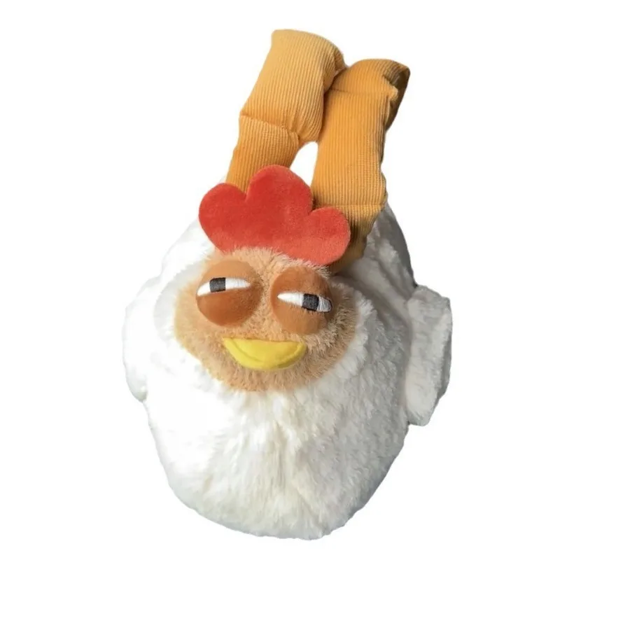 Fur Chicken Plush Bag Ugly Hen Shape Handbag Funny Kawaii Chicken Pendant Keychain Doll Satchel Purse for Women Birthday Gifts