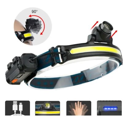⁦מנורת ראש נטענת USB אינדוקציה עם 6 מצבים⁩ – תמונה ⁦2⁩