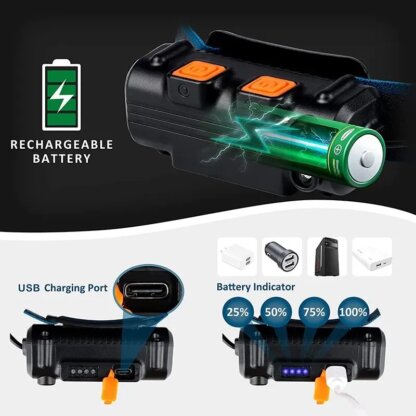 ⁦מנורת ראש נטענת USB אינדוקציה עם 6 מצבים⁩ – תמונה ⁦5⁩