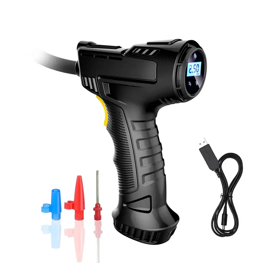 Car Mounted Inflation Pump Handheld Smart Home Car Motorcycle Portable Tire Inflation Pump Black Portable