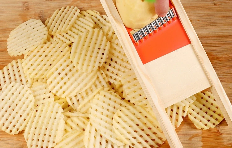 Fries Grid Stainless Potato Grid Steel Potato Kitchen Wooden Home Chip Shred Potato Vegetable French Gadget Cutter Grater Slicer Fries Grid Stainless Potato Grid Steel Potato Kitchen Wooden Home Chip Shred Potato Vegetable French Gadget Cutter Grater Slicer