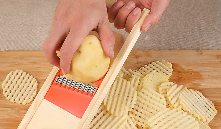 Fries Grid Stainless Potato Grid Steel Potato Kitchen Wooden Home Chip Shred Potato Vegetable French Gadget Cutter Grater Slicer Fries Grid Stainless Potato Grid Steel Potato Kitchen Wooden Home Chip Shred Potato Vegetable French Gadget Cutter Grater Slicer