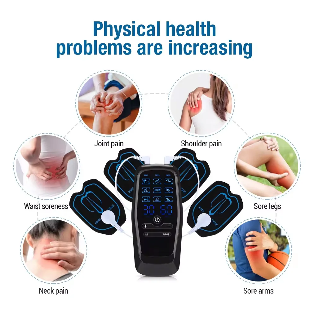 Physiotherapy TENS Electric Muscle Stimulator EMS Acupuncture Body Massage Digital Meridian Therapy Slimming Machine Pain Relief
