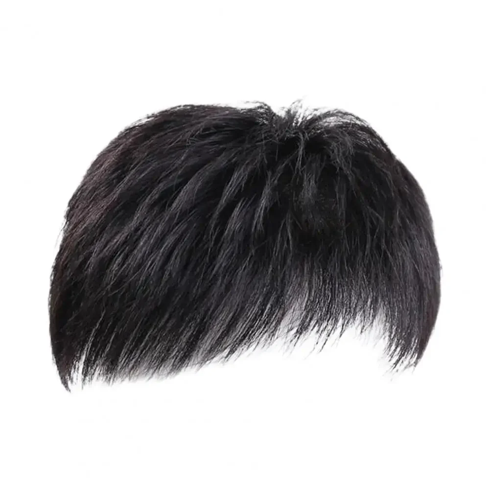New Men Hairpiece Stylish Men Wig Natural-looking Men's Synthetic Hair Wig for Spots Gray Hair Coverage Short Straight Hairpiece