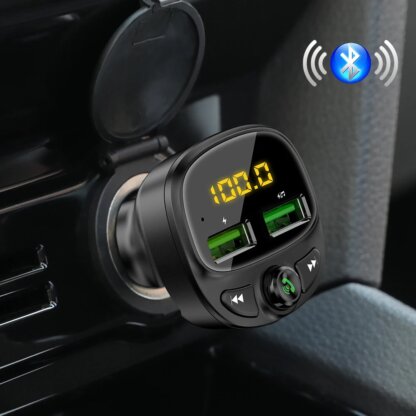 ⁦משדר FM-דגם G13 המקצועי לרכב עם בלוטוס+דיבורית+הטענת ניידים⁩ – תמונה ⁦2⁩
