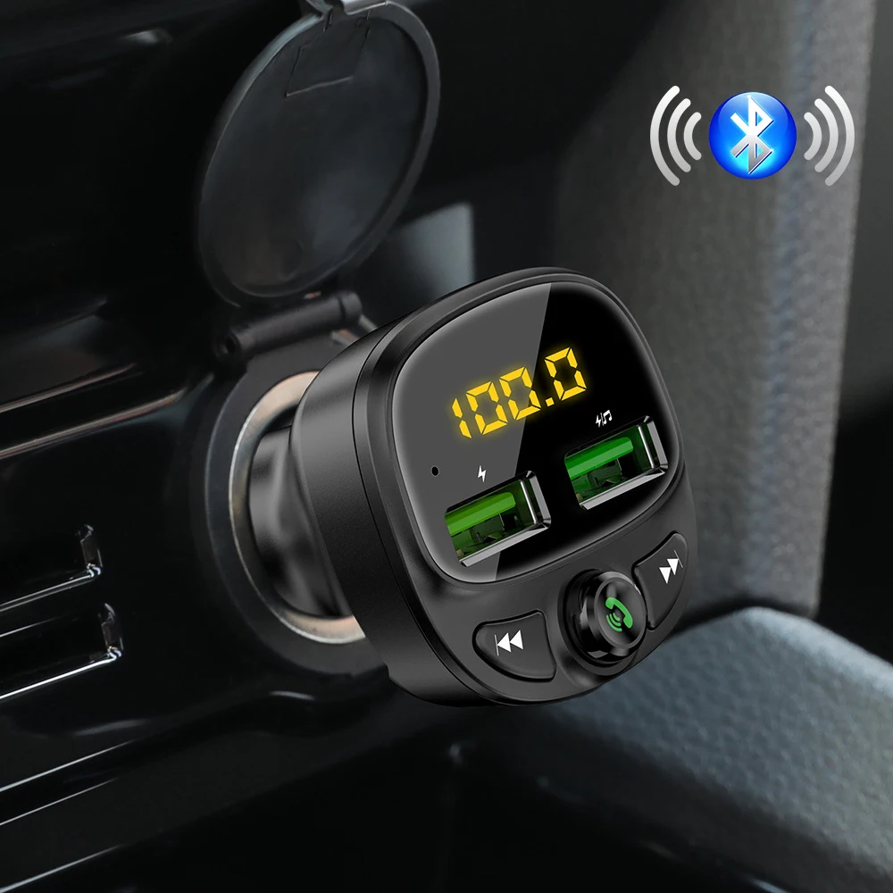 New Car Mp3 Bluetooth Car Car Charger Dual USB Car Cigarette Lighter QC3.0 Car Charger Fast Charge