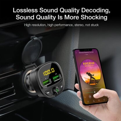 ⁦משדר FM-דגם G13 המקצועי לרכב עם בלוטוס+דיבורית+הטענת ניידים⁩ – תמונה ⁦4⁩