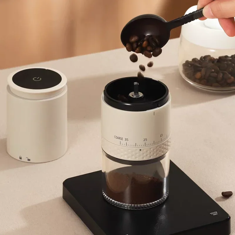 Electric Coffee Grinder 1500mAh Conical Coffee Burr Grinder Externally Adjustable Bean Grinding Machine Kaffe Bohnen Grinder