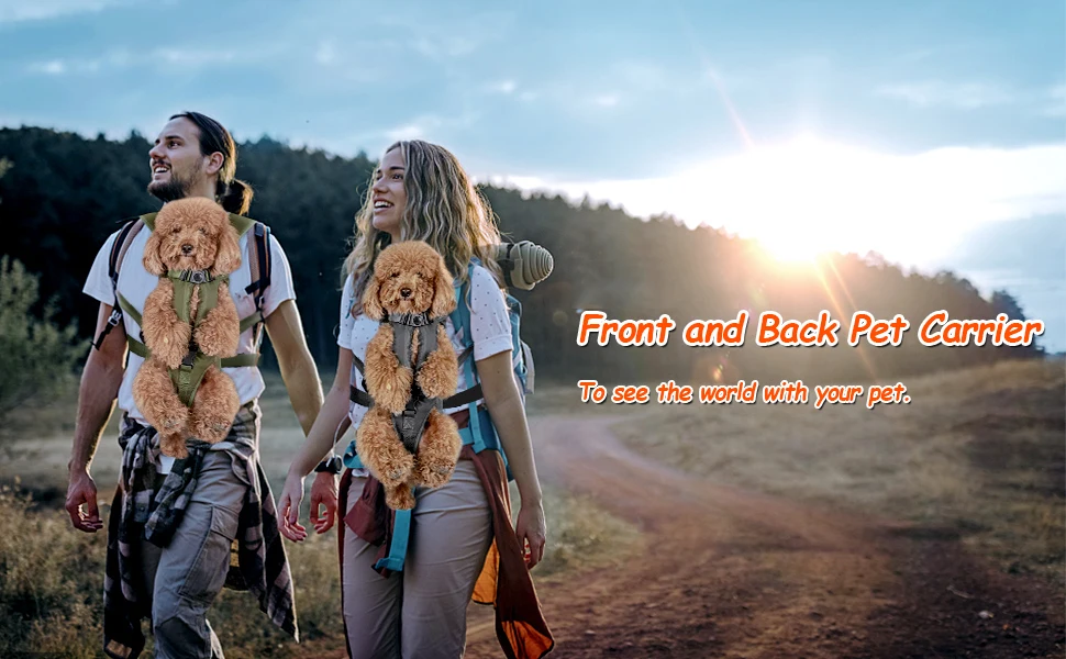 Outdoor Pet Front Dog Carrier Backpacks Adjustable Hands Free Dog Backpack Carrier For Medium Small Dogs