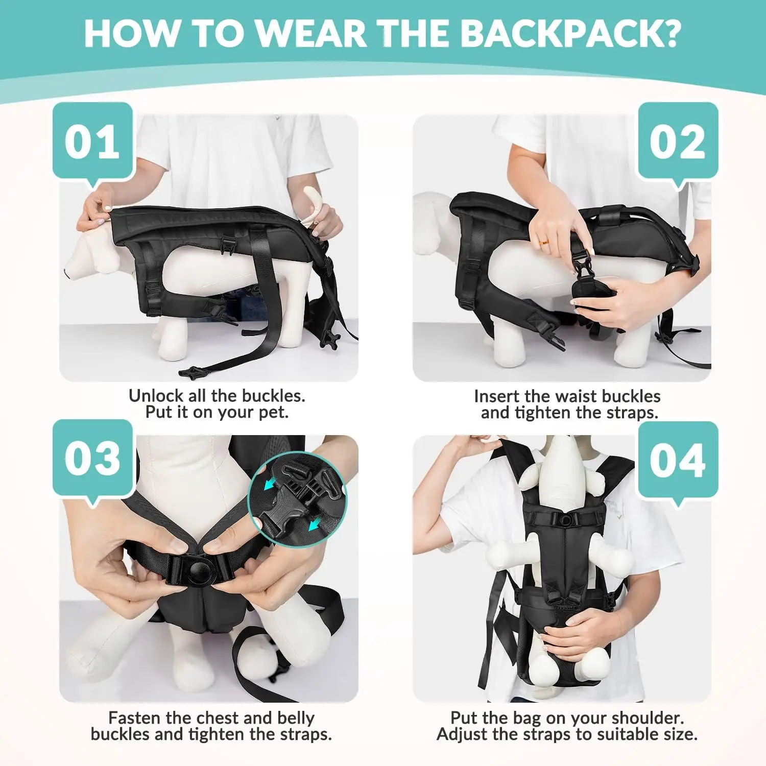 Outdoor Pet Front Dog Carrier Backpacks Adjustable Hands Free Dog Backpack Carrier For Medium Small Dogs