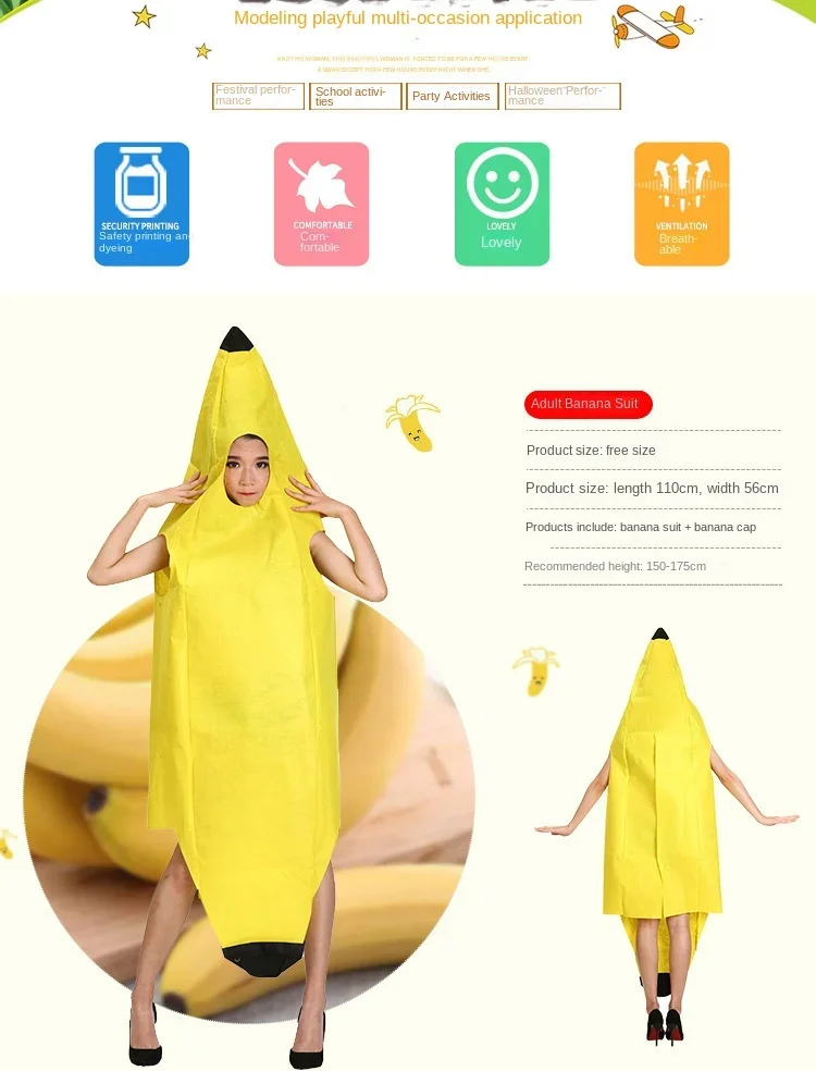 Carnival Clothing Men Cosplay Adult Fancy Dress Funny Sexy Banana Costume Novelty Halloween Christmas Carnival Party Decorations Carnival Clothing Men Cosplay Adult Fancy Dress Funny Sexy Banana Costume Novelty Halloween Christmas Carnival Party Decorations