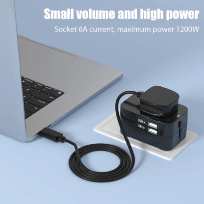 ⁦מתאם נסיעות אוניברסלי עם יציאת USB כפולה⁩ – תמונה ⁦4⁩
