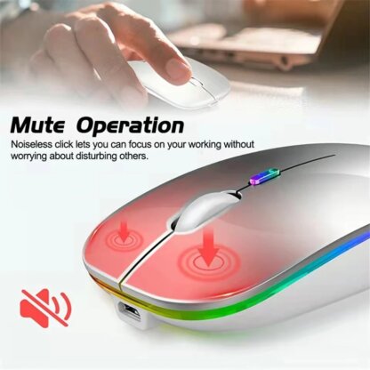 ⁦עכבר אלחוטי RGB נטען Bluetooth 2.4G⁩ – תמונה ⁦5⁩