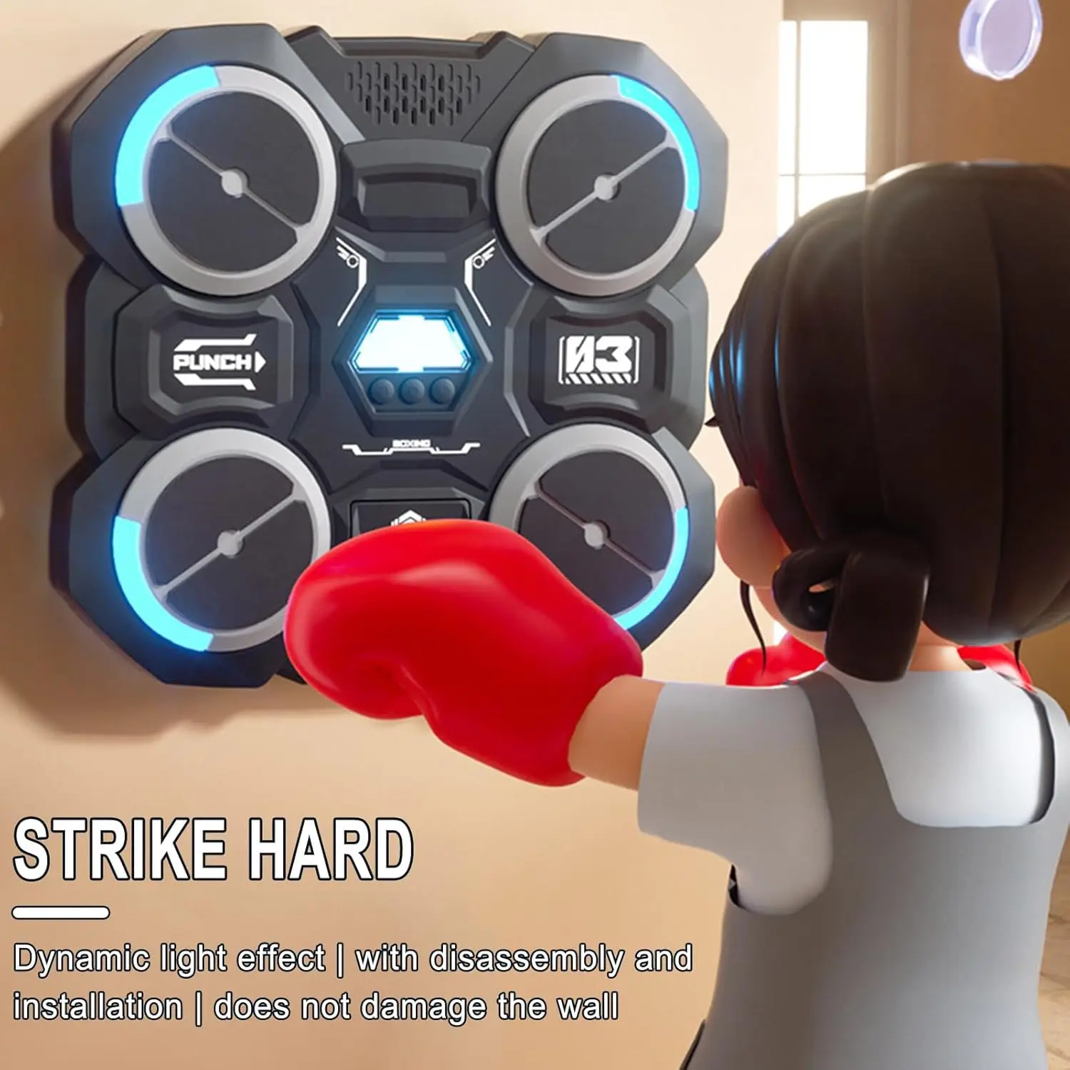 Funny Music Boxing Machine For Children Smart Music Boxing Machine Wall Mounted Decompression Wall Target Toys Boxing Trainer
