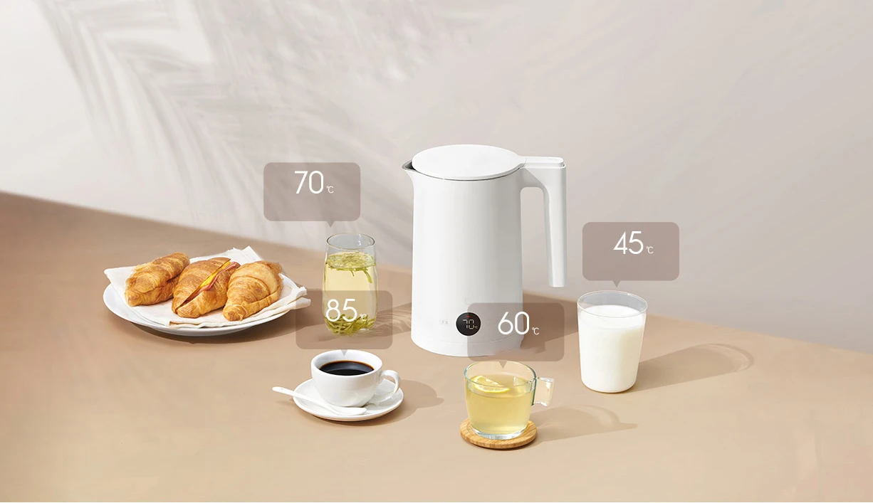 XIAOMI MIJIA Thermostatic Electric Kettles 2 Pro,Tea Kettle for Hot Water, Coffee & Tea,1.7L,With Auto Shut-Off,220V,CN Version