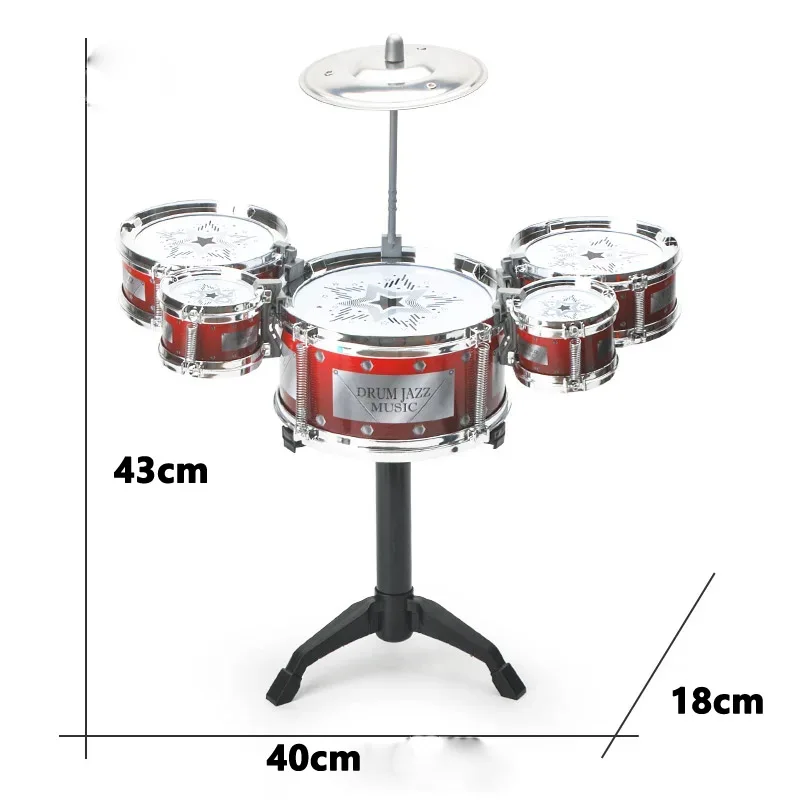 Jazz Drum Set for Kids 5 Drums Kits with Small Stool Drum Stick Set Music Instrument Educational Toys Beginners Gifts Boys Girls Jazz Drum Set for Kids 5 Drums Kits with Small Stool Drum Stick Set Music Instrument Educational Toys Beginners Gifts Boys Girls