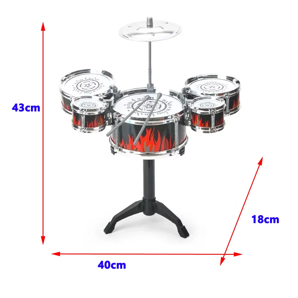Jazz Drum Set for Kids 5 Drums Kits with Small Stool Drum Stick Set Music Instrument Educational Toys Beginners Gifts Boys Girls Jazz Drum Set for Kids 5 Drums Kits with Small Stool Drum Stick Set Music Instrument Educational Toys Beginners Gifts Boys Girls