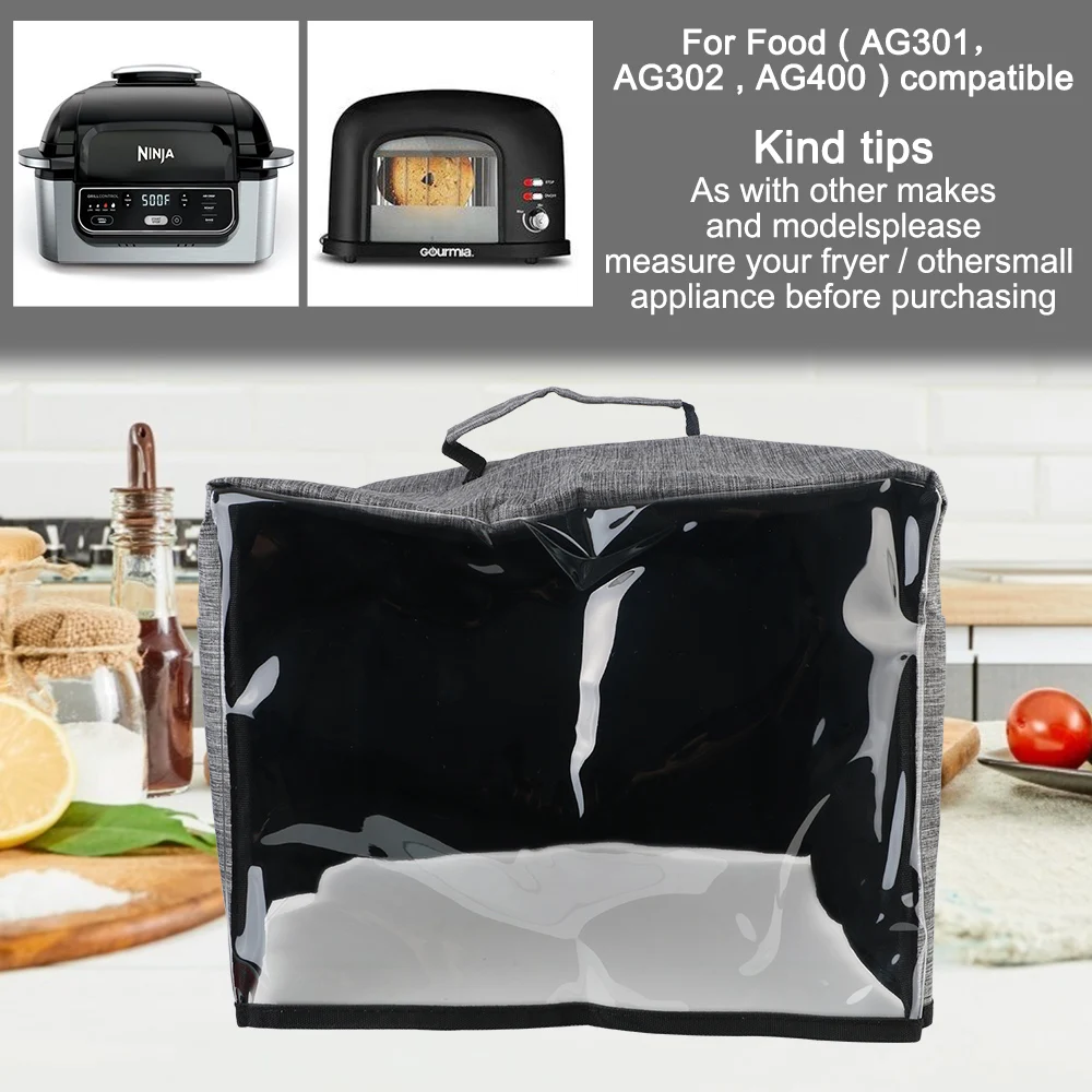 Durable Kitchen Dust Cap With Storage Pockets Air Fryer Hood For Ninja Foodi Grill Household Bread Baking Toaster Cover
