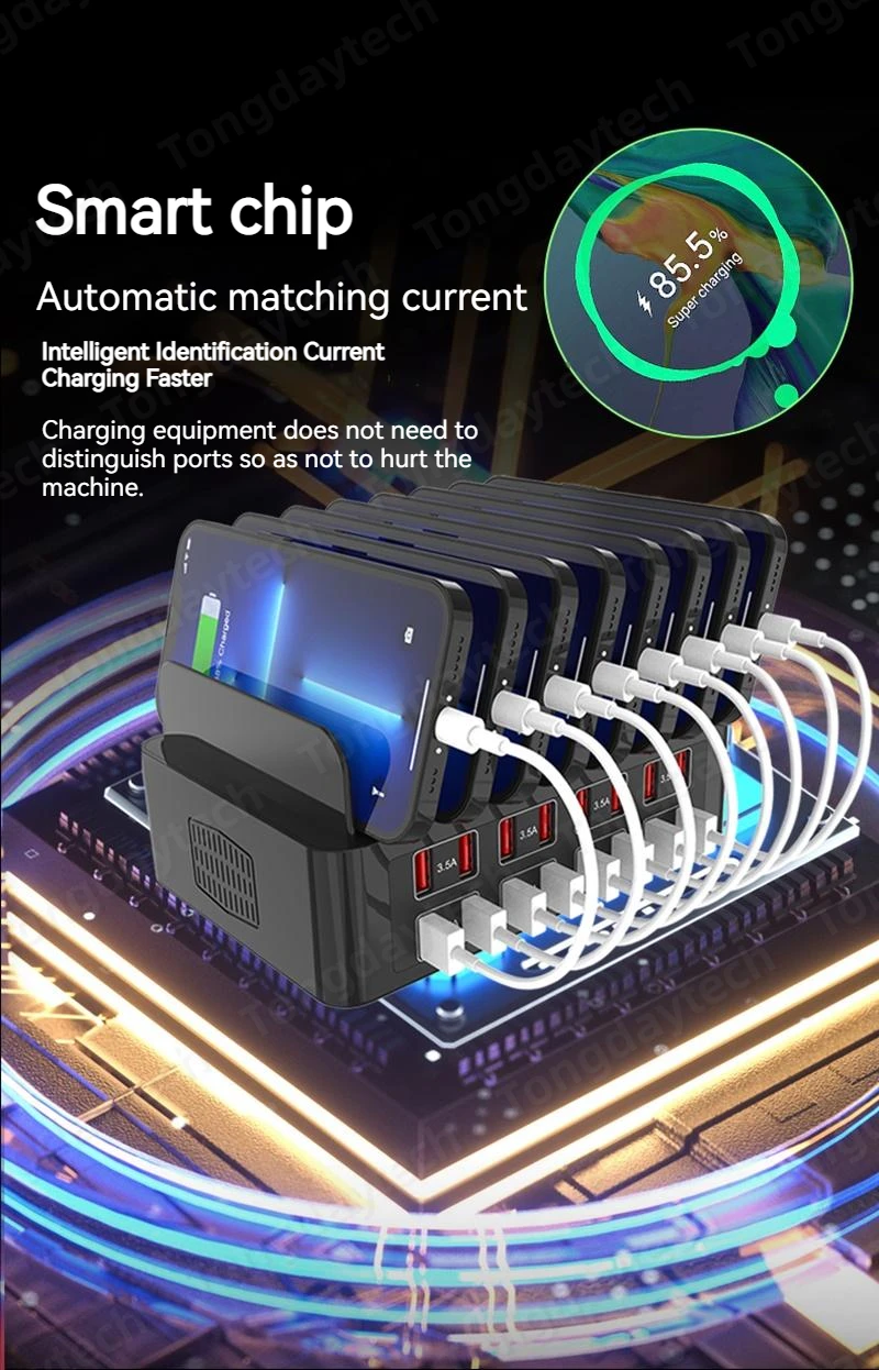150W Universal Multi USB Fast Charger 16 Port 3.5A MAX Charging Station Stand For Ipad Iphone 14 13 Samsung S22 Xiaomi Tablet