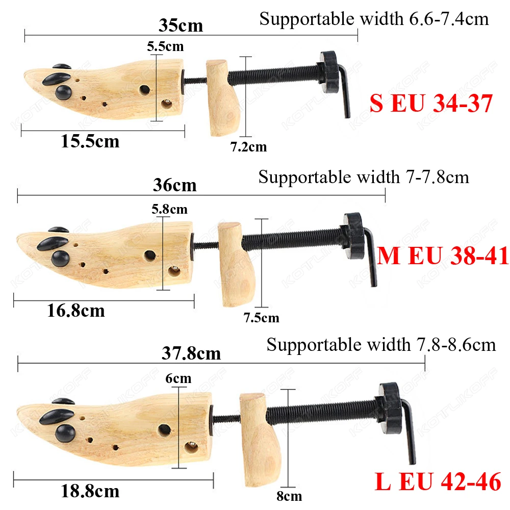 Wooden Shoe Stretcher Shoes Tree Shaper Rack Pine Wood Shoe Tree Adjustable Flats Pumps Boots Expander Trees For Man Women