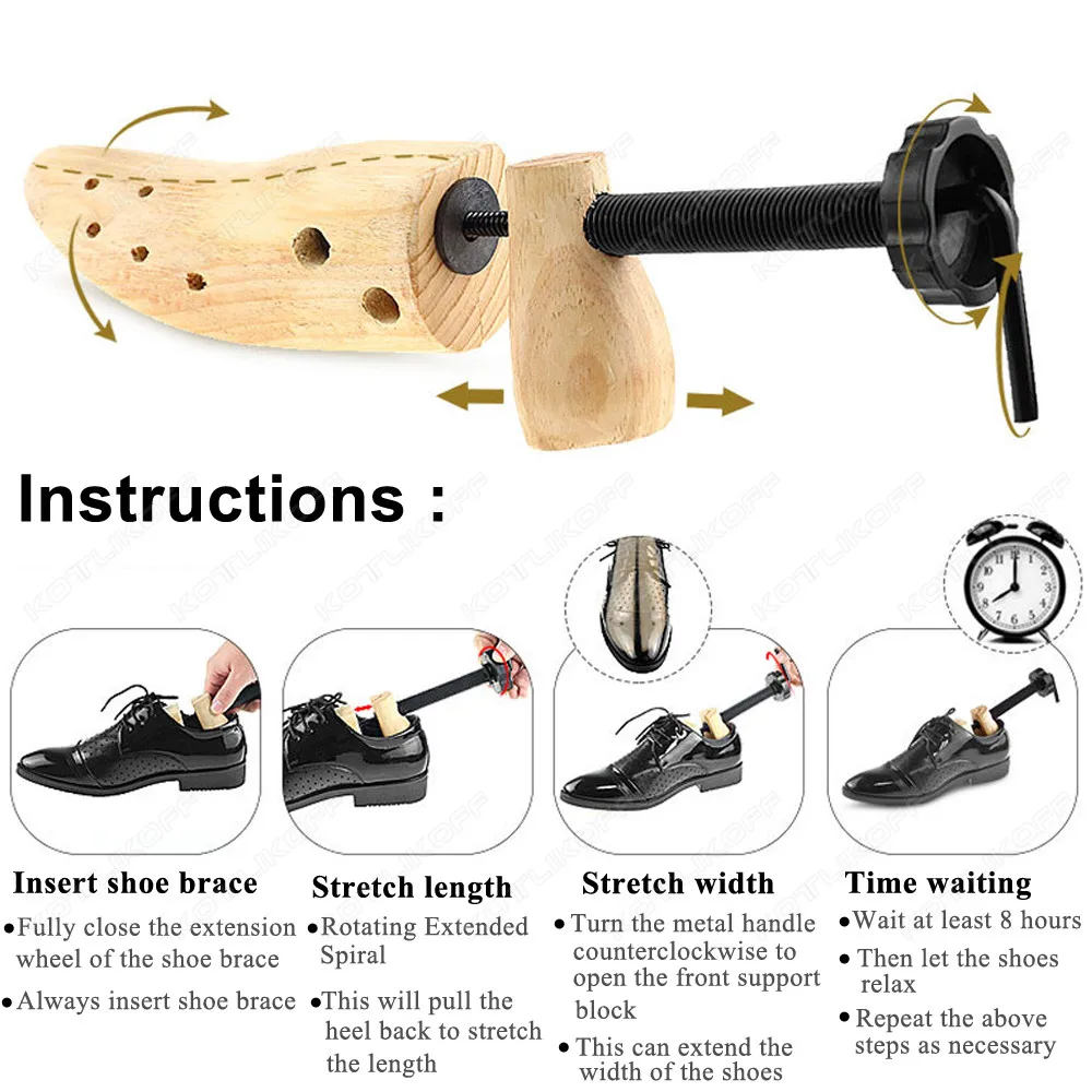 Wooden Shoe Stretcher Shoes Tree Shaper Rack Pine Wood Shoe Tree Adjustable Flats Pumps Boots Expander Trees For Man Women