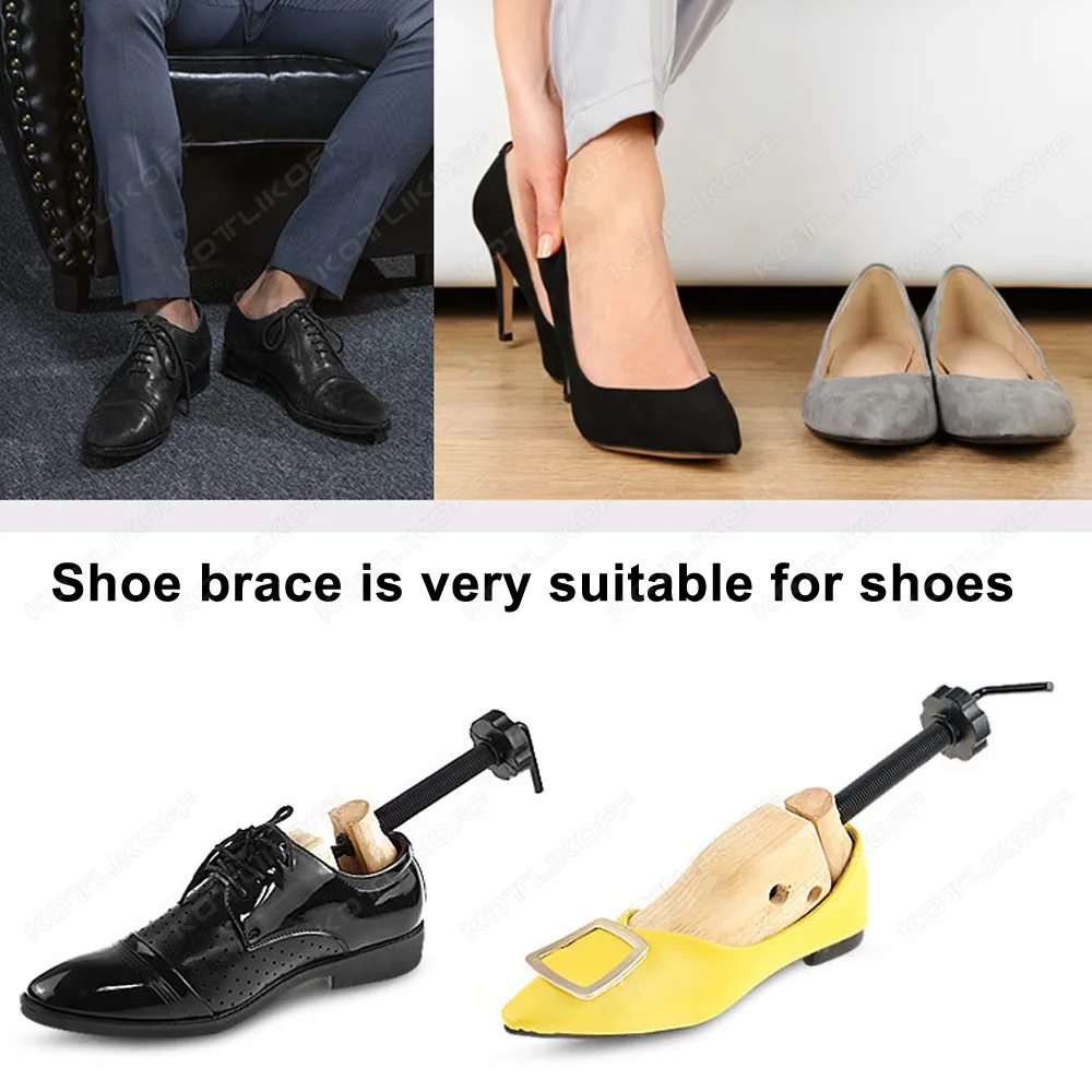 Wooden Shoe Stretcher Shoes Tree Shaper Rack Pine Wood Shoe Tree Adjustable Flats Pumps Boots Expander Trees For Man Women