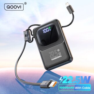 מטען נייד דק Powerbank 10000mAh של Qoovi עם טעינה מהירה!