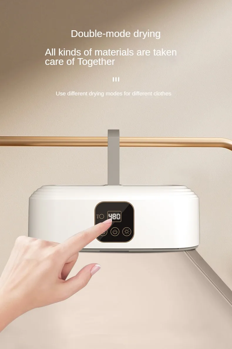 Portable Folded Electric Clothes Dryer Remote Control Multifunctional Dryer Machine MinTravel Warm Laundry Dryer with TimingHome